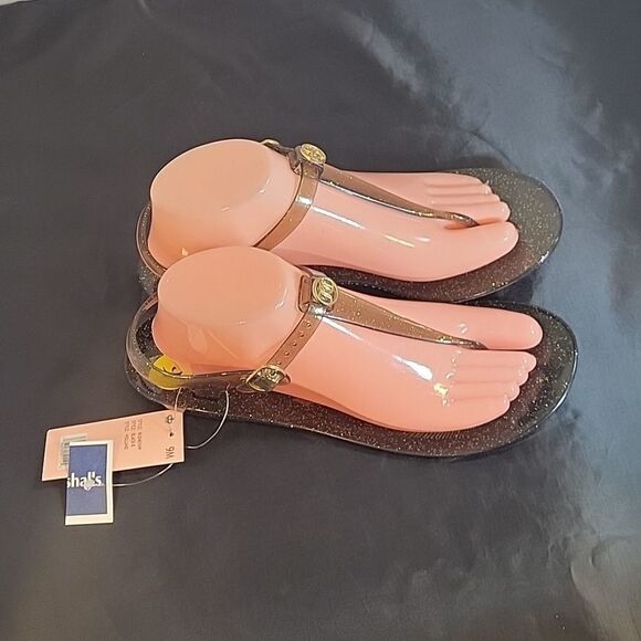 BRAND NEW JUICY COUTURE ANKLE STRAP SPARKLY THONG SANDAL - Picture 6 of 14